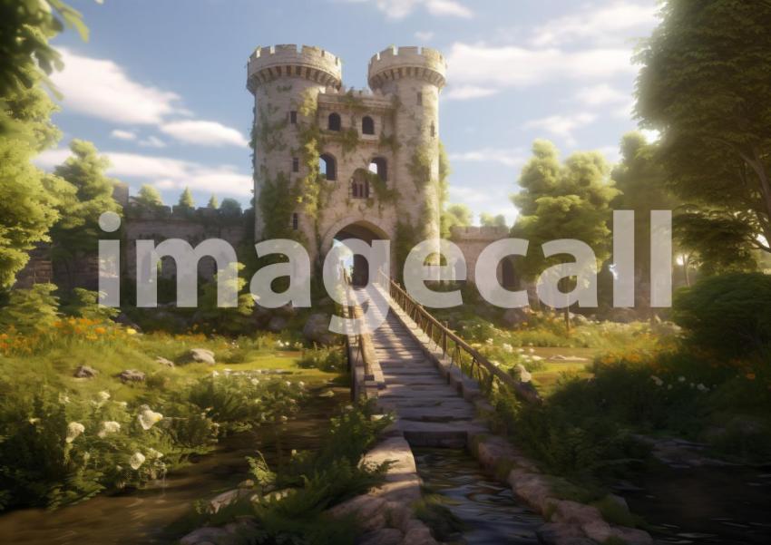 A166 Medieval Castle Drawbridge   Landscape (2)