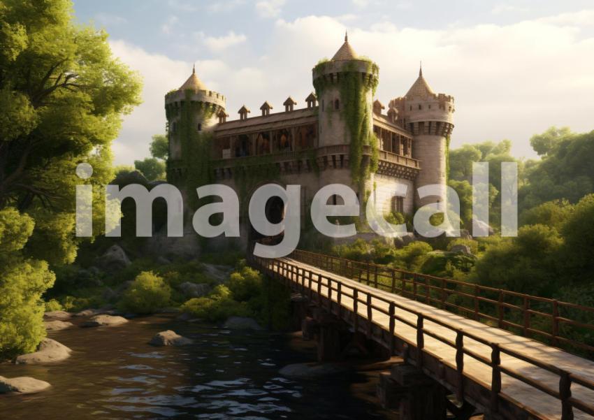 A166 Medieval Castle Drawbridge   Landscape (1)