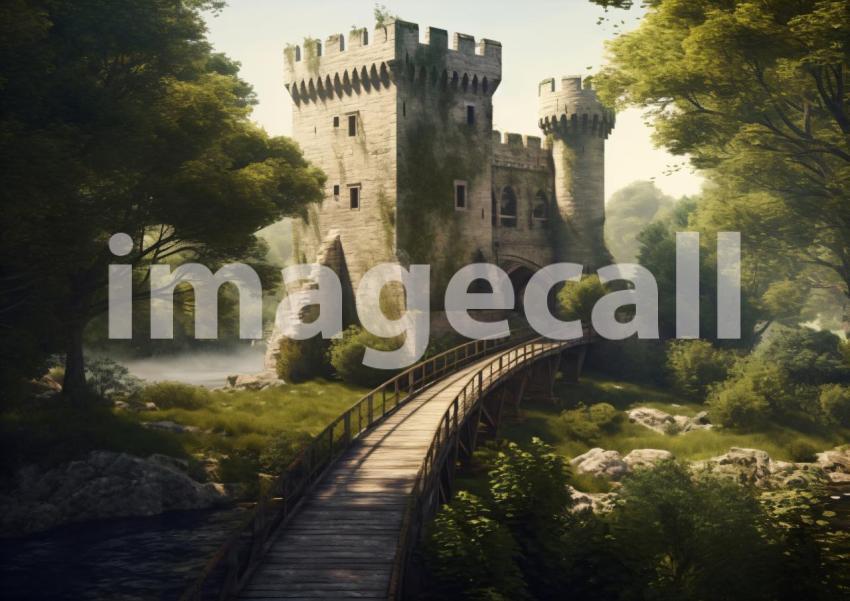 A166 Medieval Castle Drawbridge   Landscape (3)