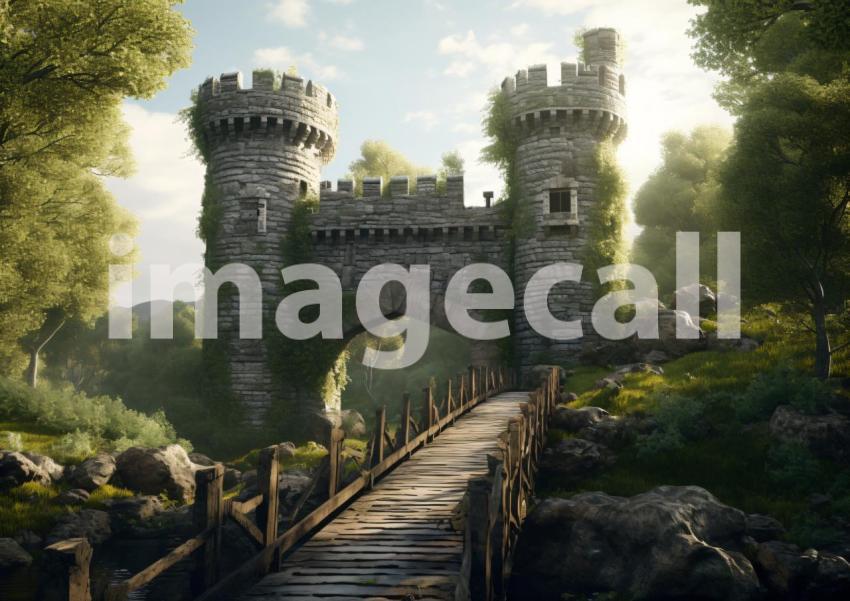 A166 Medieval Castle Drawbridge   Landscape (7)