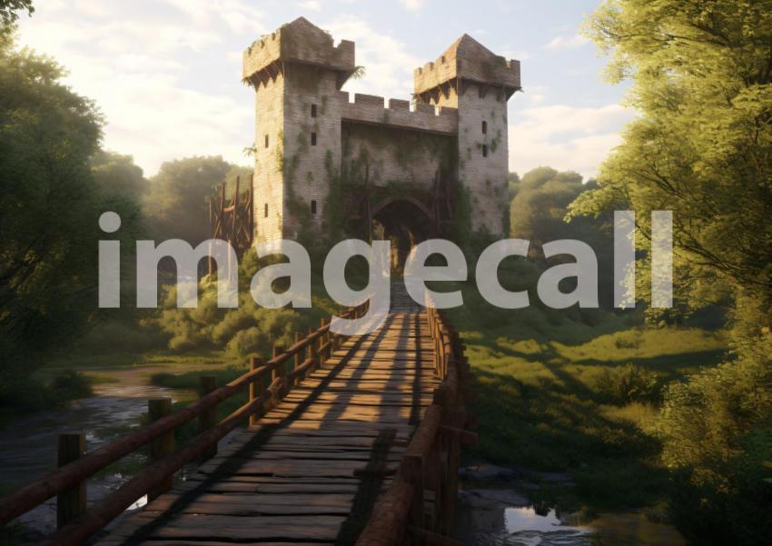 A166 Medieval Castle Drawbridge   Landscape (6)