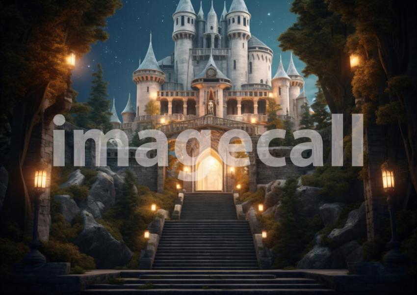 A158 Medieval Castle Entrance at Night   Landscape (3)