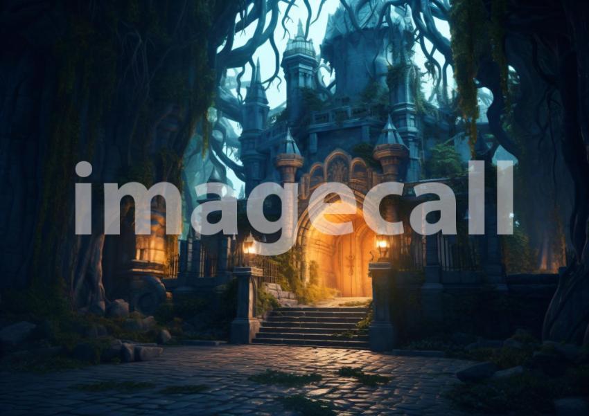 A169 Medieval Castle at Night   Landscape (5)