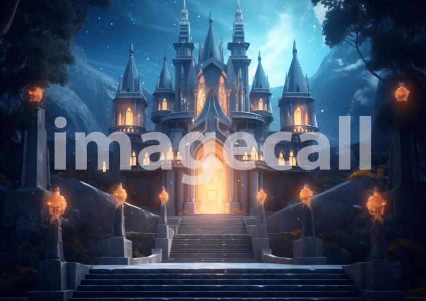 A169 Medieval Castle at Night   Landscape (10)