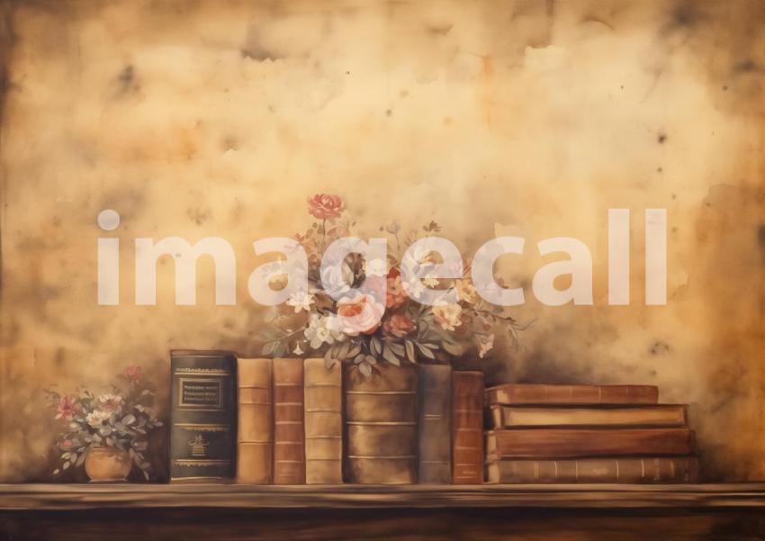 1 Books & Flowers Junk Journal Papers JP20602