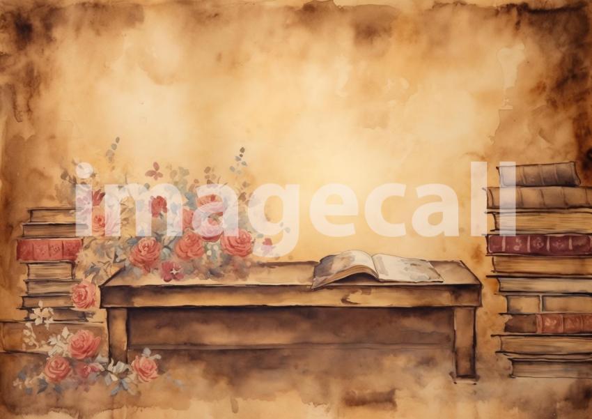 5 Bookworm Junk Journal Papers JP20604