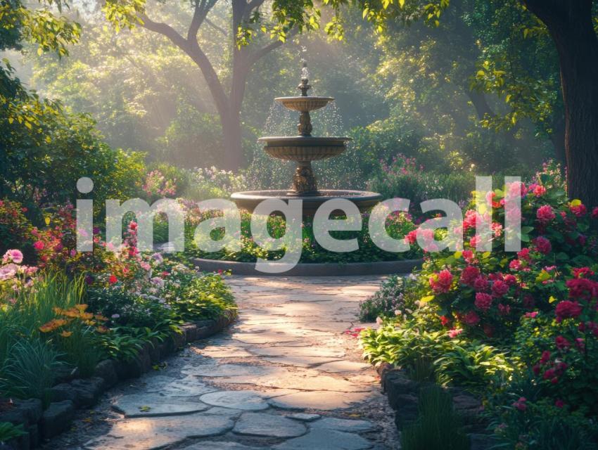 FN0008   Fantasy Garden Water Fountain (10)  Destiny Backdrops