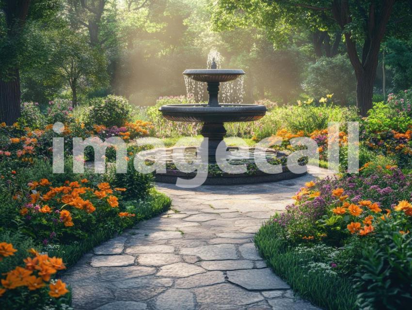 FN0008   Fantasy Garden Water Fountain (11)  Destiny Backdrops