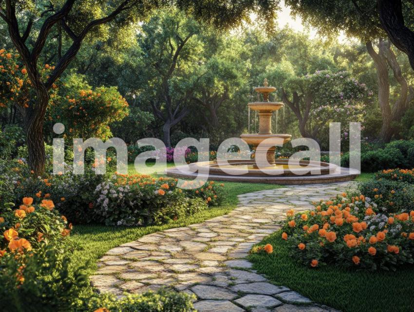 FN0008   Fantasy Garden Water Fountain (14)  Destiny Backdrops