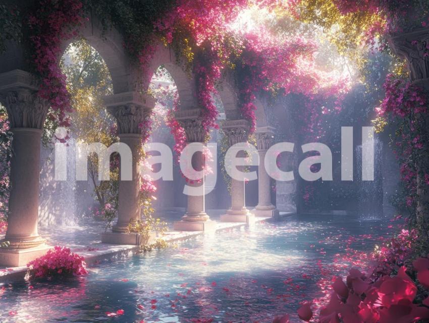 FN0010   Enchanted Romantic Garden Pool (17)  Destiny Backdrops