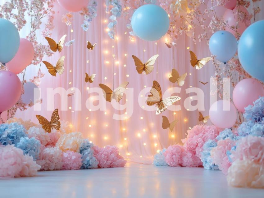 CB0001   Pastel Pink Gold Balloon Celebration (11)  Destiny Backdrops