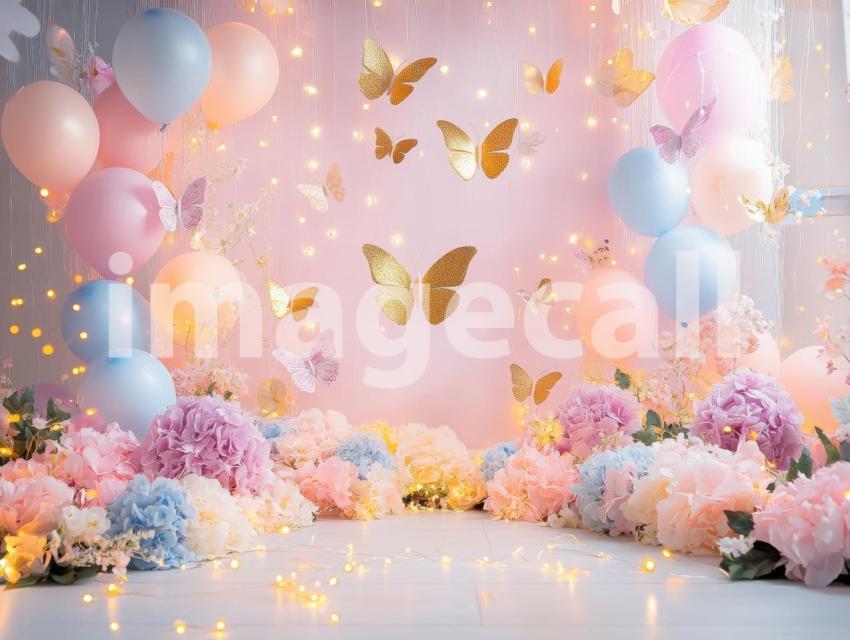 CB0001   Pastel Pink Gold Balloon Celebration (14)  Destiny Backdrops