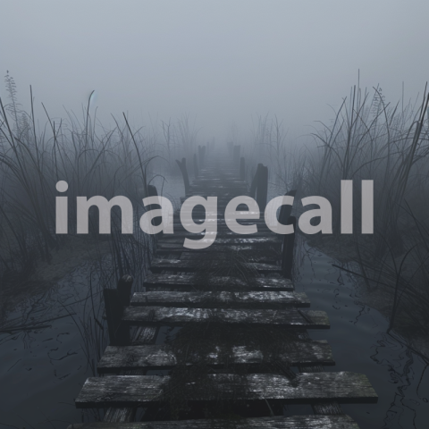 Cspreeti Front view of a narrow wooden bridge winding through 10230e95 cfd9 4635 b362 bd1ec57558b4 1