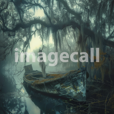 Cspreeti Front view of a derelict boat lodged between gnarled 0cdcfda6 46a1 4a9f ba74 c673a14045d2 0