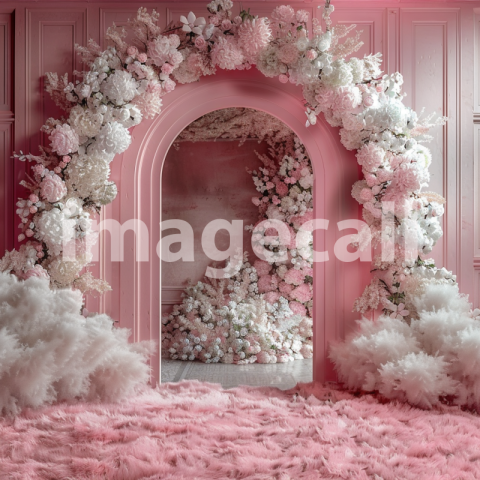 Mockup A pink arch with many flowers a full wall backdrop fo 1db9b20d e272 4a85 b9a1 6e68205ae6f1