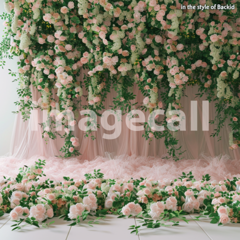 Mockup 3D ultra realistic wedding stage backdrop full of pin 0a944dc6 fae7 43b8 8555 847863ac588e