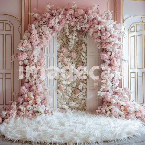 Mockup A pink arch with many flowers a full wall backdrop fo 01643118 21e0 409a bf45 b2e1ddcc6a3e