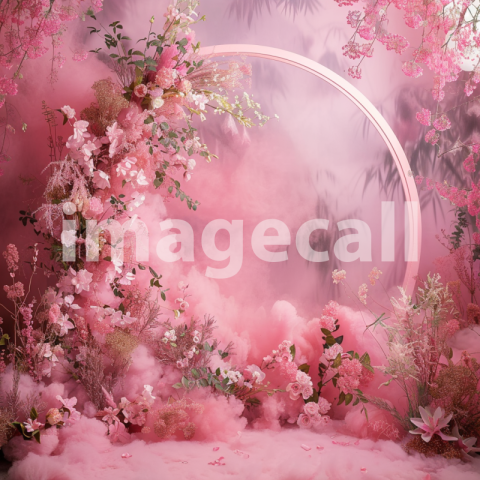 Mockup A pink cloud backdrop with delicate floral garlands s 7b5365bd 09d6 422c adcc 0bca25e35b16