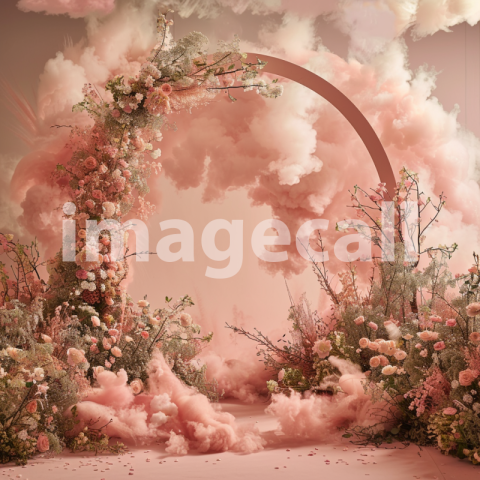 Mockup A pink cloud backdrop with delicate floral garlands s 829cfc25 b751 4628 9a96 44a8ea1f3144