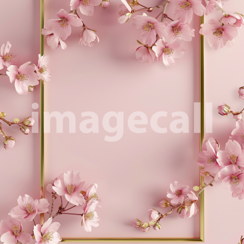 Mockup A pink frame with gold edges surrounded by delicate c c46c915a e3f8 486f 9901 7202444f10d6