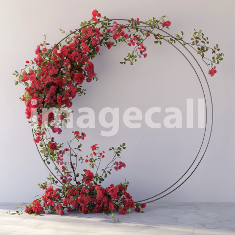 Mockup Hitter flower stand white background wall with round  8ac87dee 3125 412e 999a 4fe2b1e25ced