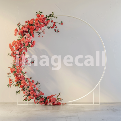 Mockup Hitter flower stand white background wall with round  c747608d ead8 45ec 87de 32c3d66f3cdb