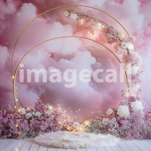 Mockup Hou format photo of pink cloud backdrop with white an b2790fd1 7155 45aa 8fa3 171edb0f88b7