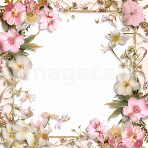 Mockup Pink and white flowers surrounding the frame pink and 6a5e9e40 4225 4338 92e4 cee946b991c3