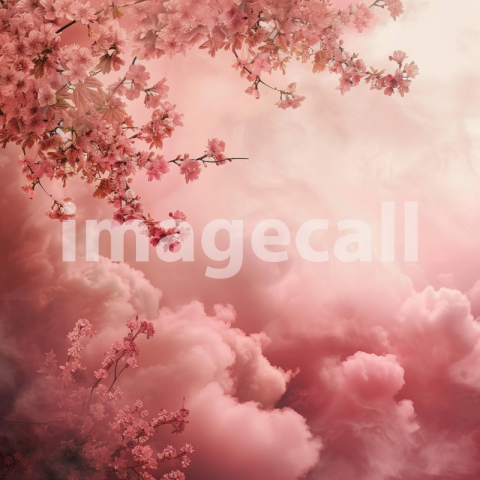 Mockup pink misty cloud wall backdrop for photography with p ae25d6d2 c766 4538 95da f0238adb22bd
