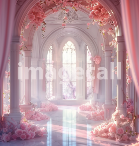 Mockup A beautiful fantasy wedding scene in pink and white c 5c23899f 29e5 45f4 a37b ec11901421bd
