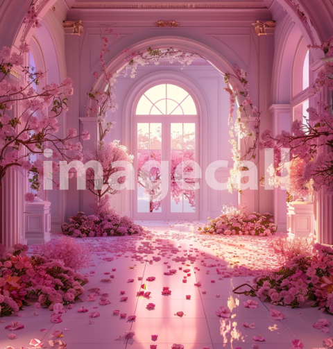 Mockup A pink and white palace hall with an archway surround 78e0a3aa 0bd5 407c 9095 0978534fbabe