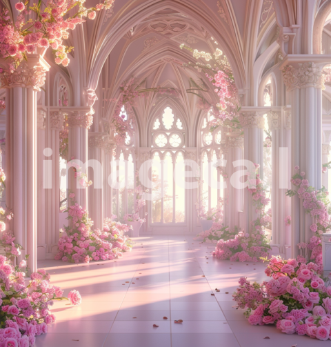 Mockup A beautiful fantasy wedding scene in pink and white c 4f6c3db0 9bba 4b1e 929c fc73acf88f36