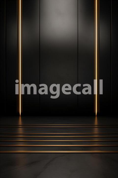 ST0008   Minimalist Black Gold Wall (6)