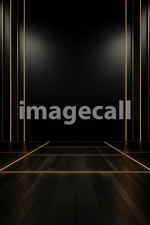 ST0008   Minimalist Black Gold Wall (8)