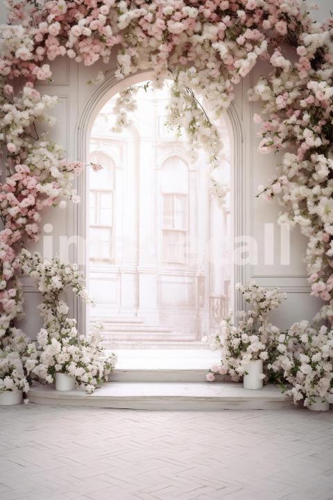 A070 White Room Floral Arch Backdrops (11)