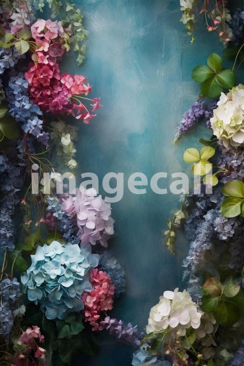 A071 Spring Floral Ivy Blue Fine Art Backdrops (2)