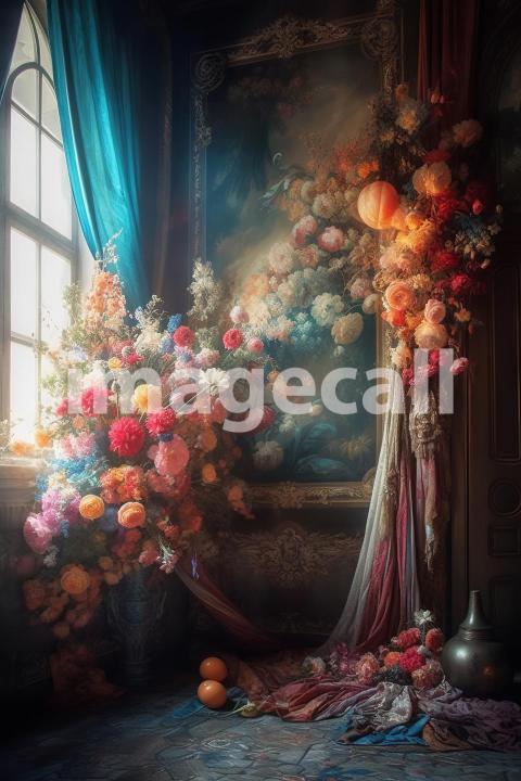 A067 Fantasy Rococo Floral Backdrops (4)