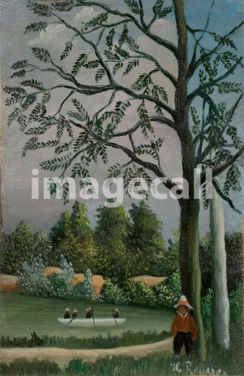 Paysage avec des pêcheurs