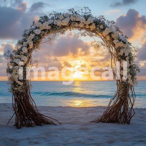 Clips12345 Sunset Beach Bliss A serene beachfront wedding scene d670c30c 0ee1 43da b2c5 26eae7e79448 part1