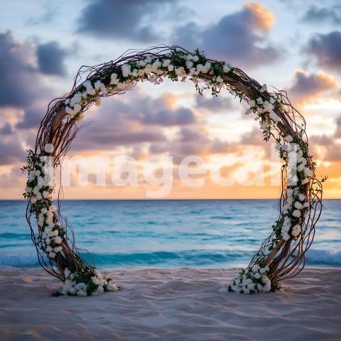 Clips12345 Sunset Beach Bliss A serene beachfront wedding scene e11e0edb 1018 40d0 b08a 2d946e4f100f part2