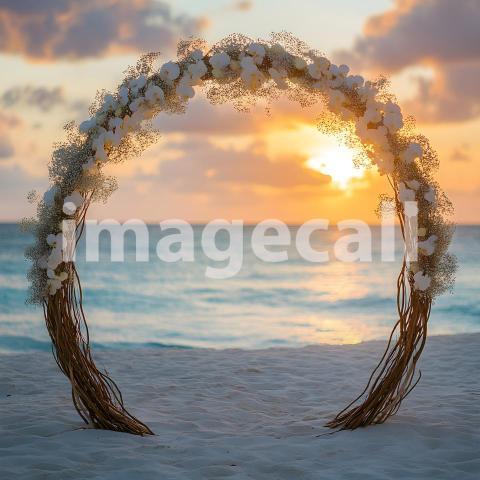 Clips12345 Sunset Beach Bliss A serene beachfront wedding scene fef95100 c217 4a35 a7c5 e7ebf2ca6d1f part1
