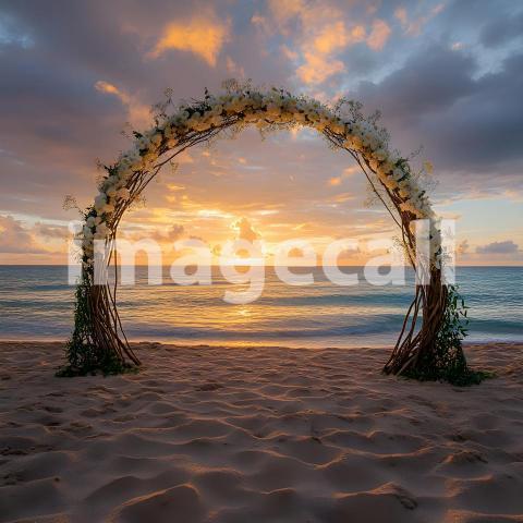 Clips12345 Sunset Beach Bliss A serene beachfront wedding scene fef95100 c217 4a35 a7c5 e7ebf2ca6d1f part2
