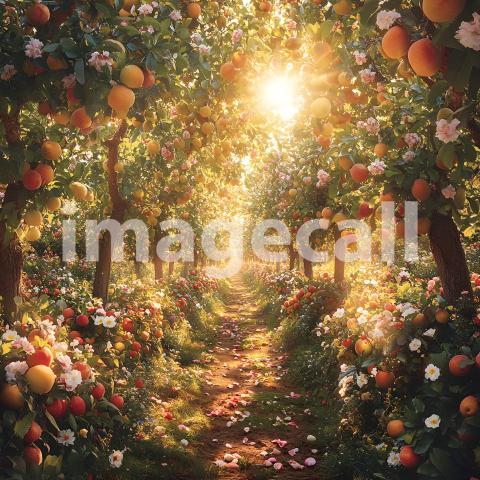 U3644368625 Sunny Orchard A delightful backdrop featuring a s 100262d1 e7bc 4b65 ad82 0c8a9ec6020d 0