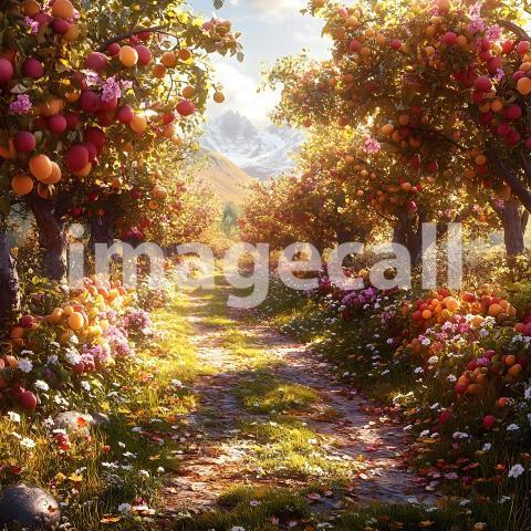 U3644368625 Sunny Orchard A delightful backdrop featuring a s 100262d1 e7bc 4b65 ad82 0c8a9ec6020d 2