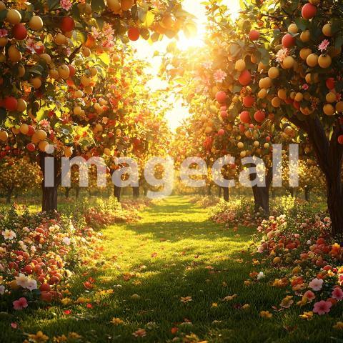 U3644368625 Sunny Orchard A delightful backdrop featuring a s 05018418 8593 408f 8f42 c9def9d2d8b3 2