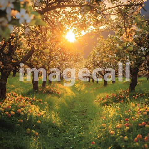 U3644368625 Sunny Orchard A delightful backdrop featuring a s e3cedbf0 0d23 41a1 bf8d 0349ee3ae1ce 3