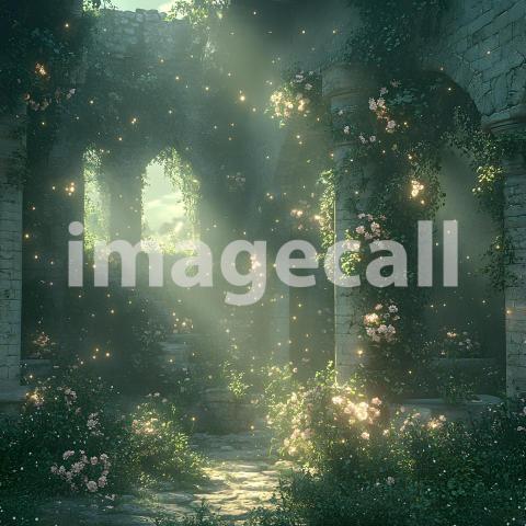 Clips12345 Fairy Tale Ruins Ancient ruins overgrown with glowin 64bb3ded 802e 4ce7 8f15 9d90f22582af part1