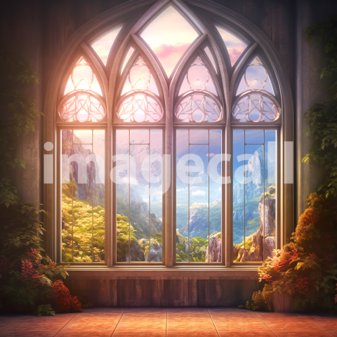 A056 Fantasy Pink Fairytale Windows (1)