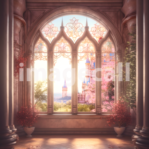 A056 Fantasy Pink Fairytale Windows (3)