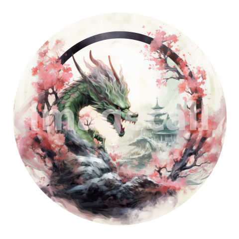 Oriental Floral Dragons (4)